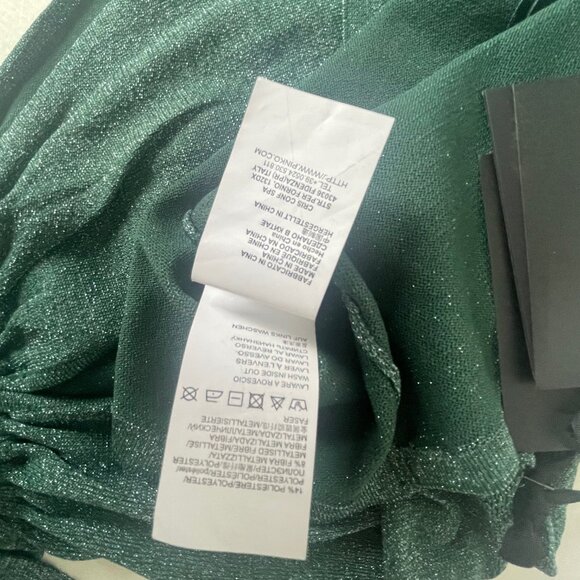 Pinko Valdemoro Lurex Knit Halter Top Green Metallic Sleeveless S - Picture 12 of 12